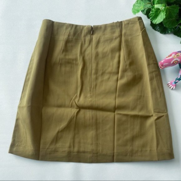 Entro Robin High Waist Lace Up Mini Skirt Olive Green Lined New Night Out Small - Picture 8 of 15